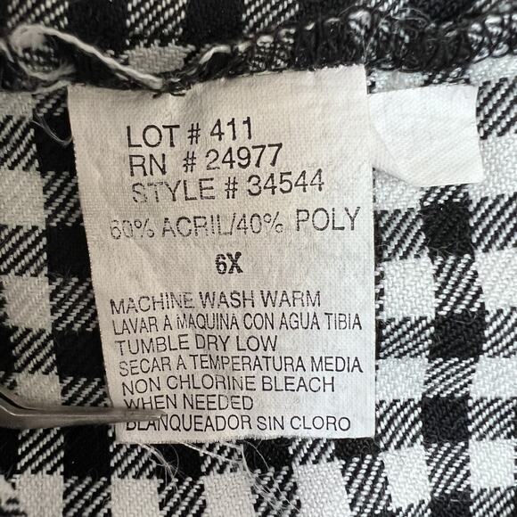 Girls Jumper Dress Size 6X Black White Gingham Scottie Dog Embroidered Fall - Picture 7 of 7